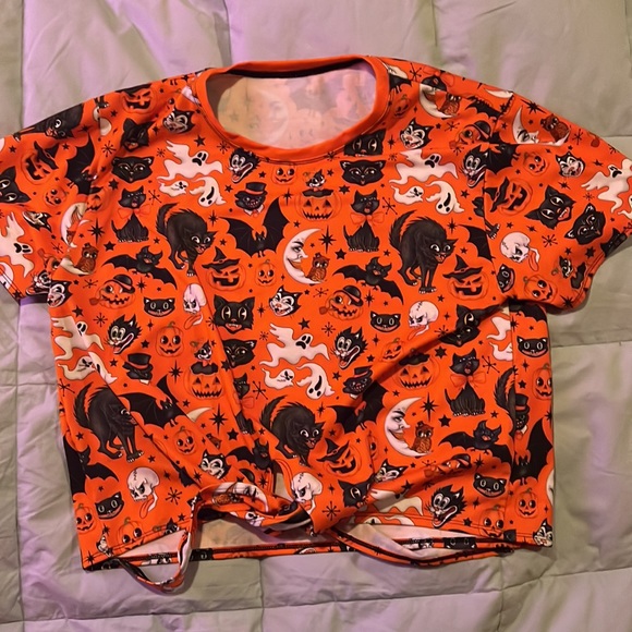 Limited Black Milk Trick or Treat Tie Front Halloween Top size Large - Picture 2 of 8